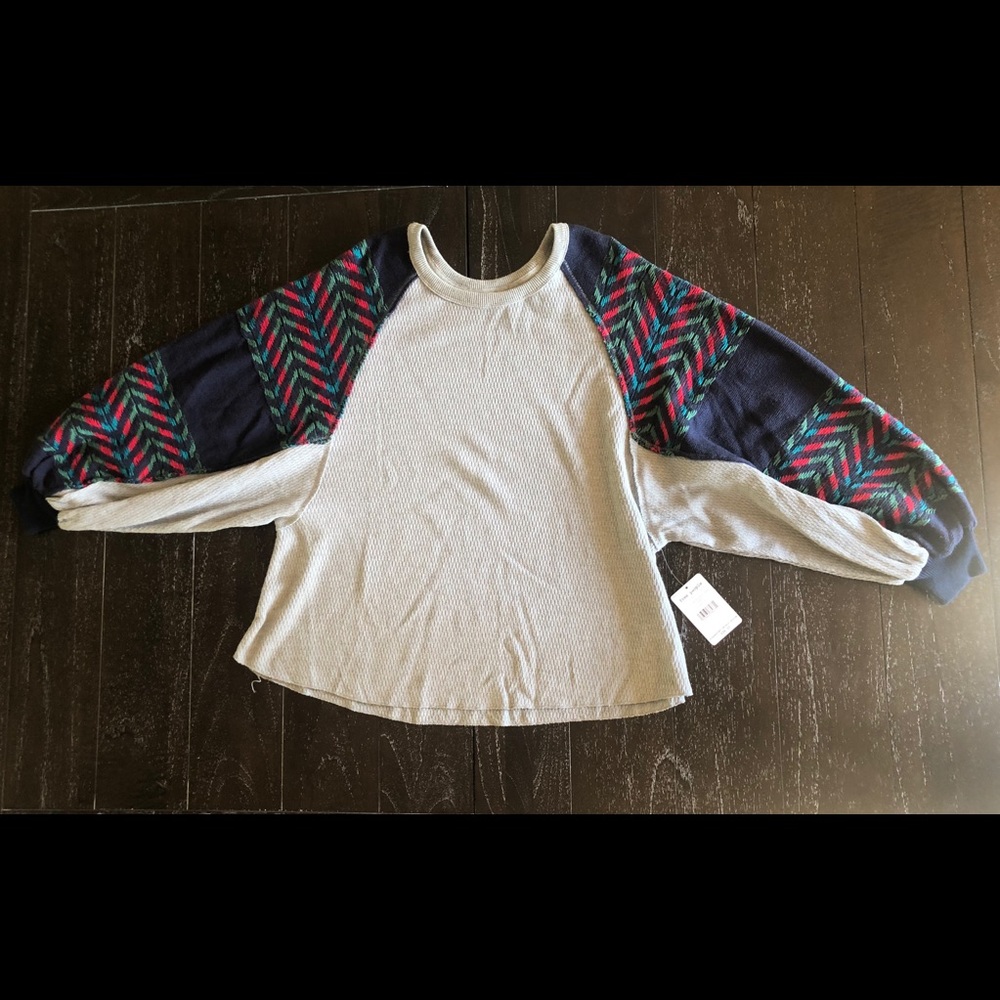 FREE PEOPLE Southwestern Sea Combo Thermal Top - Picture 1 of 6